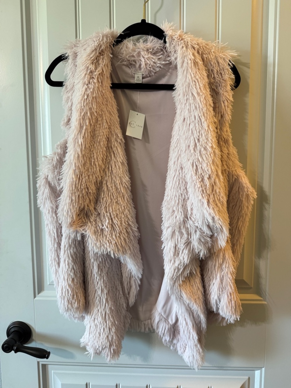 Faux Fur Draped Vest - Blush Pink - Picture 2 of 5